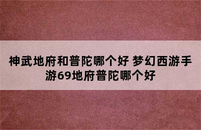 神武地府和普陀哪个好 梦幻西游手游69地府普陀哪个好